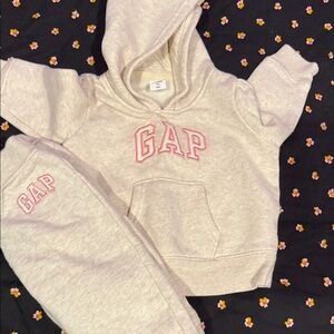 GAP Kids Beige Hoodie and Sweatpants Set